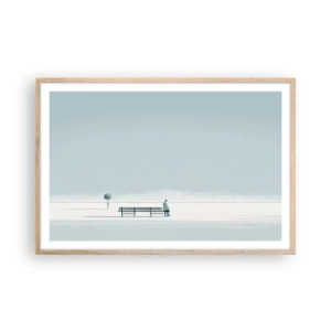 Plakát v rámu světlý dub - Ano, čekám. - 91x61 cm