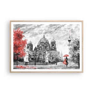 Plakát v rámu světlý dub - Berlínské setkání - 100x70 cm