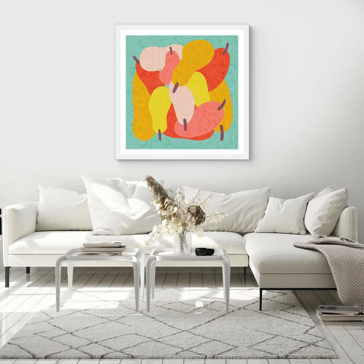 Plakát v bílém rámu - Ochutnejte letní slunce - 50x50 cm