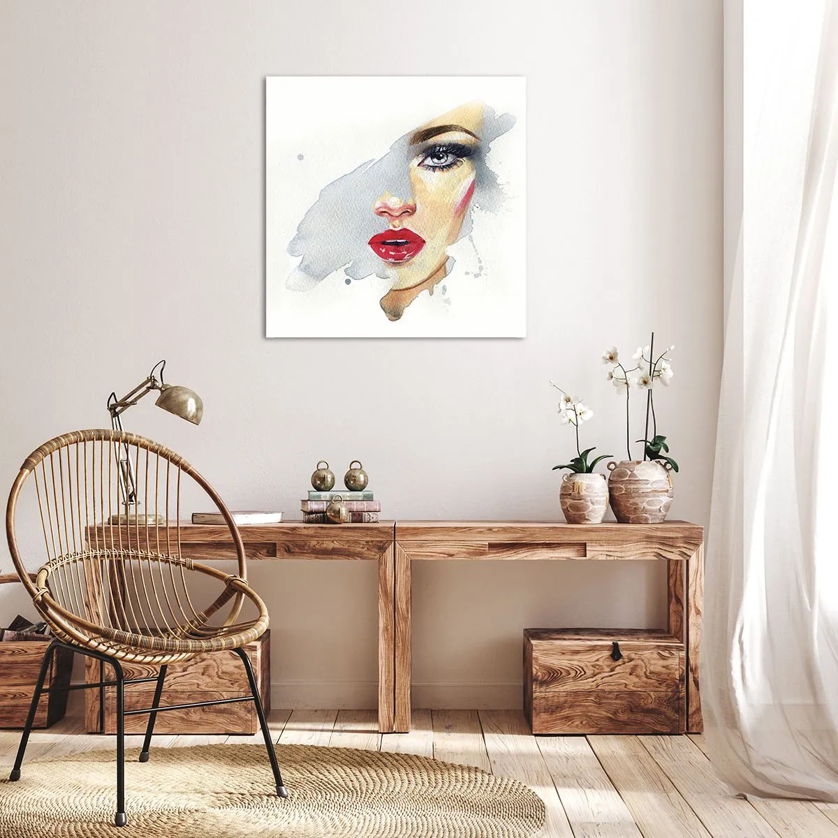 Obraz na plátně - Odraz v kapce vody - 50x50 cm