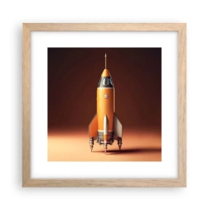 Plakát v rámu světlý dub - Začíná to snem - 30x30 cm