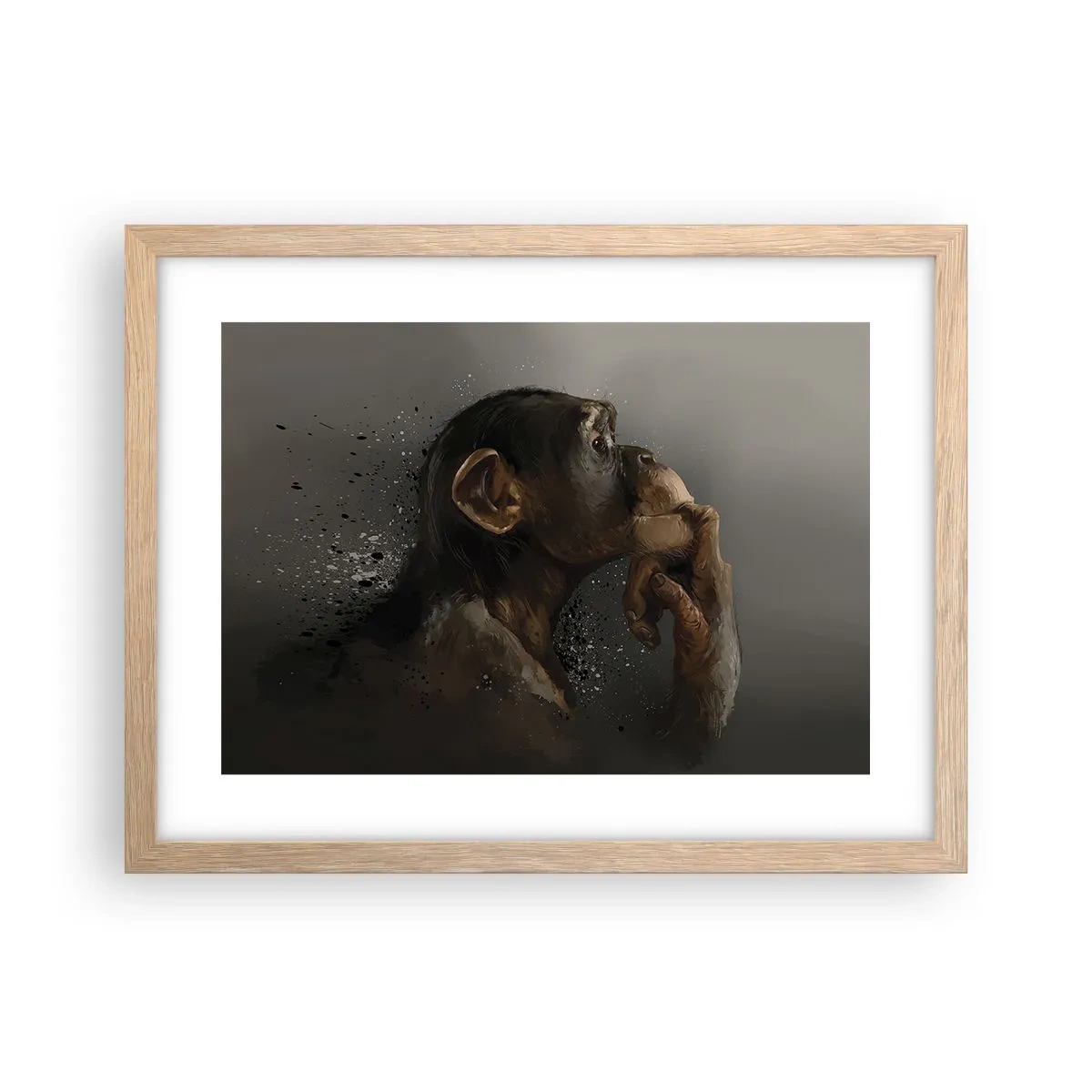 Plakát v rámu světlý dub - Určitě myslitel - 40x30 cm