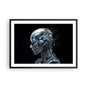 Plakát v černém rámu - Technologie je žena - 70x50 cm