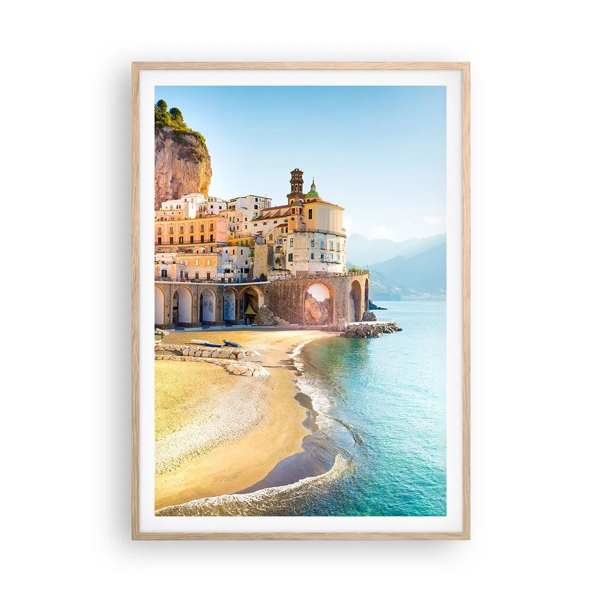 Plakát v rámu světlý dub - Výjimečné město - 70x100 cm