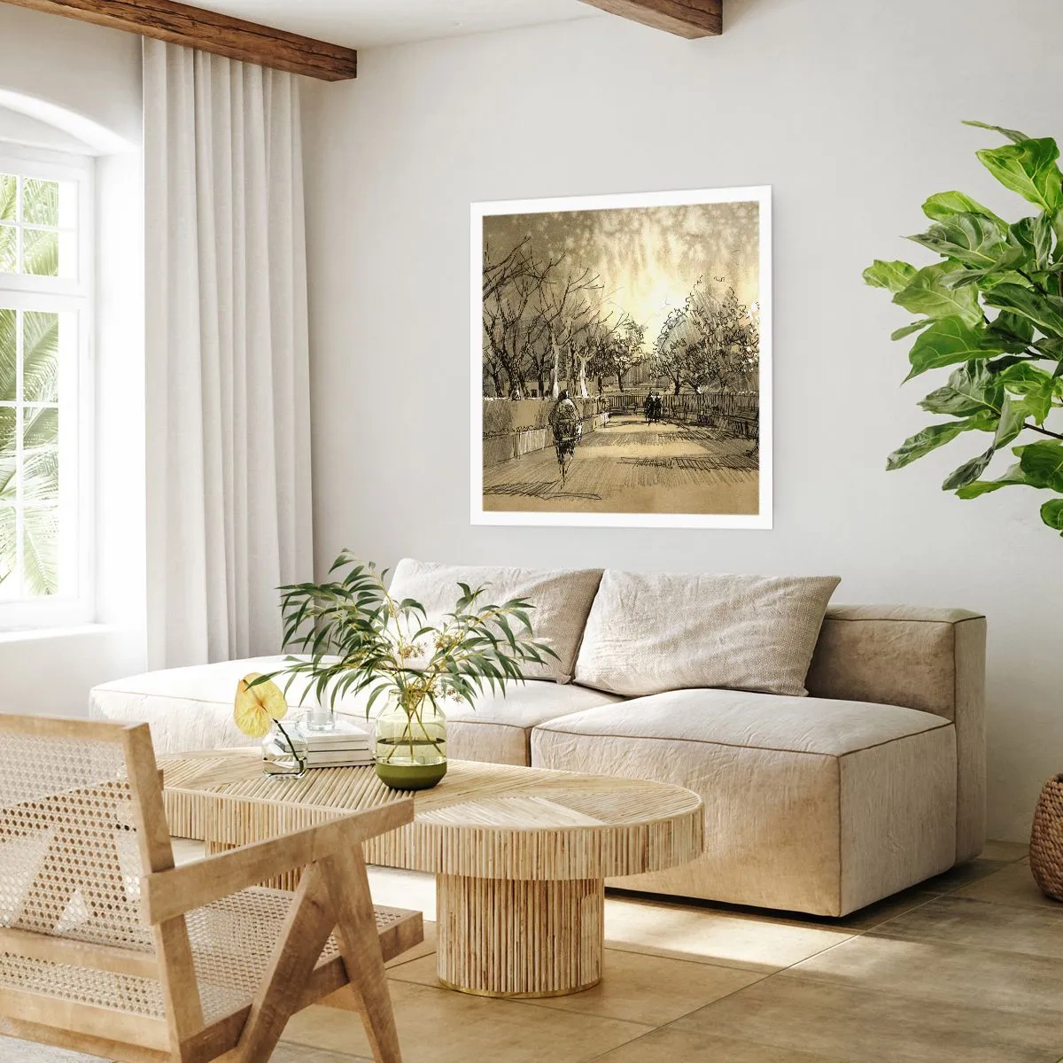 Plakát - Pírkem zastavený okamžik - 30x30 cm