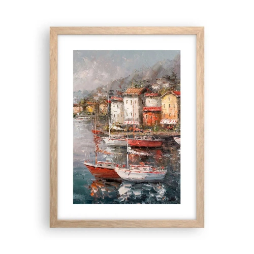 Plakát v rámu světlý dub - Romantický přístav - 30x40 cm