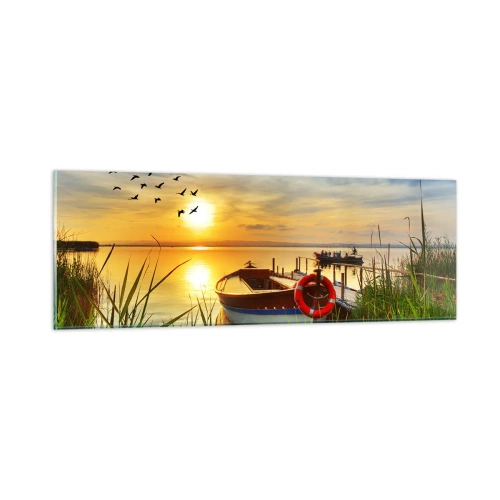 Obraz na skle - Kormoráni už odlétají - 90x30 cm