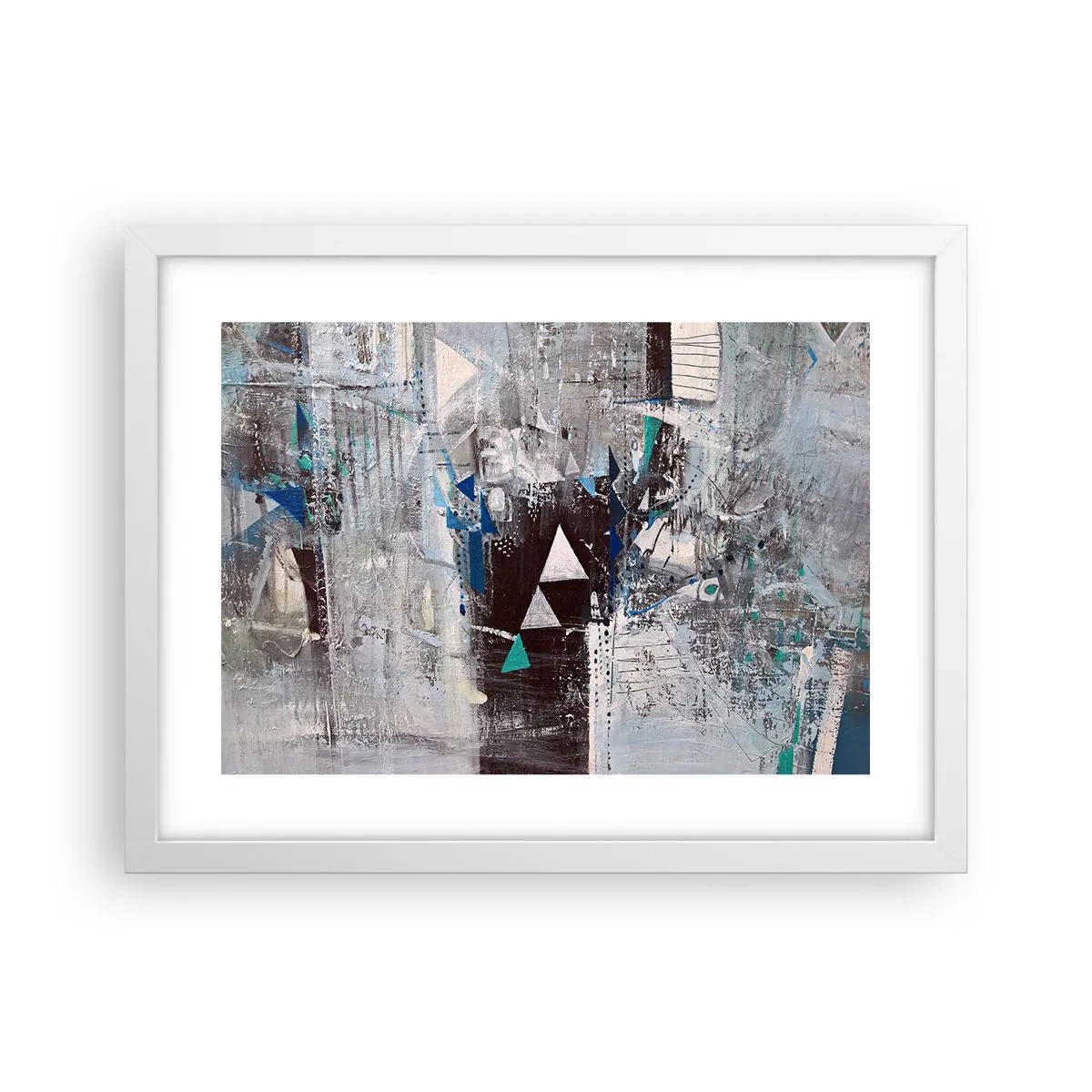 Plakát v bílém rámu - Přednostní pořadí trojúhelníků - 40x30 cm