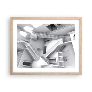 Plakát v rámu světlý dub - Paradoxy prostoru - 50x40 cm