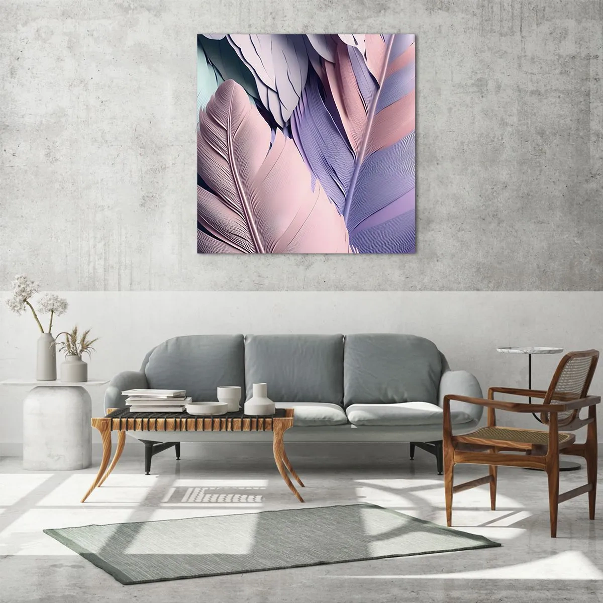 Obraz na skle - Ptačí styl - 60x60 cm