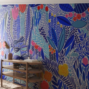 Fototapeta Premium Canvas - Havajská zahrada - Květiny, Listy, Louka - 400x280 cm