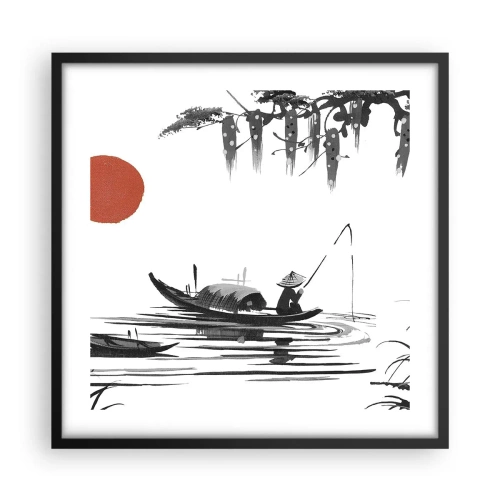 Plakát v černém rámu - Asijské odpoledne - 50x50 cm