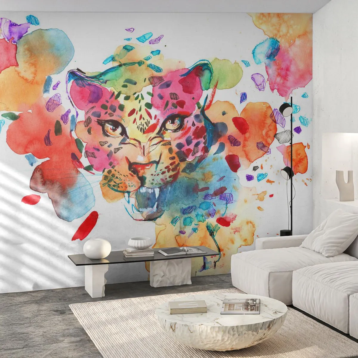 Fototapeta Samolepicí Deluxe Sticker - Kráska a zvíře - Panter, Zvířata, Abstrakce - 250x175 cm