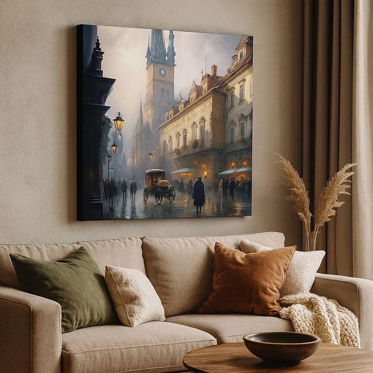 Obraz na plátně - Kouzlo pražského večera - 30x30 cm