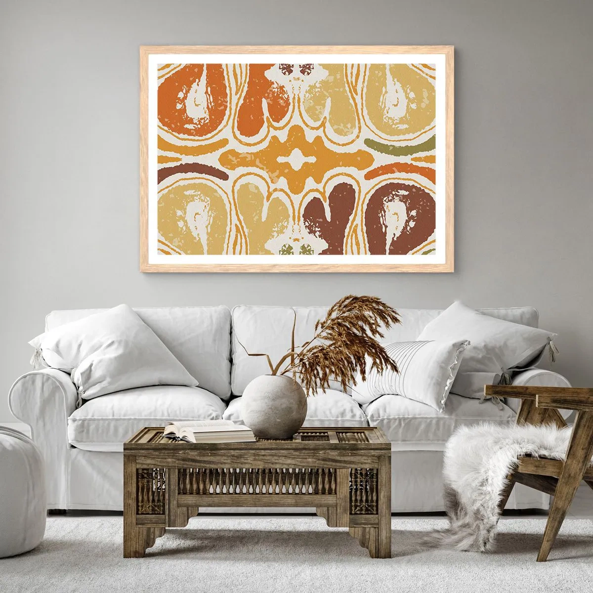 Plakát v rámu světlý dub - Sentimentální abstrakce - 100x70 cm