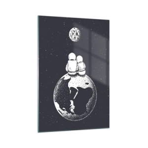 Obraz na skle - Vesmírná love story - 70x100 cm