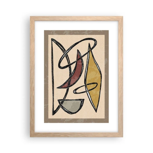 Plakát v rámu světlý dub - Kompozice – oblouky a ovály - 30x40 cm