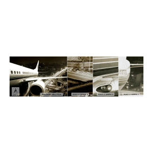 Vzor Fototapety Premium Canvas - Letět do noci - Letadlo, Město, Automobilový průmysl - 100x30 cm