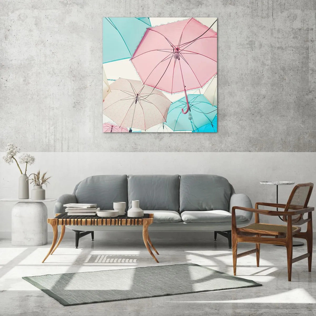 Obraz na skle - Občas slunce, občas déšť - 70x70 cm