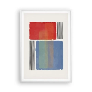 Plakát v bílém rámu - Duch a písmeno geometrie - 70x100 cm