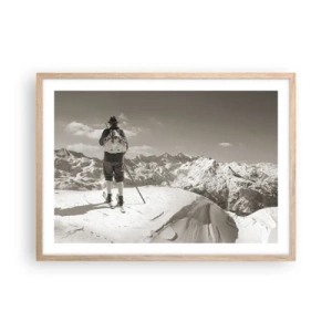 Plakát v rámu světlý dub - Stejné hory - 70x50 cm