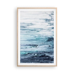 Plakát v rámu světlý dub - Modré rampouchy - 61x91 cm