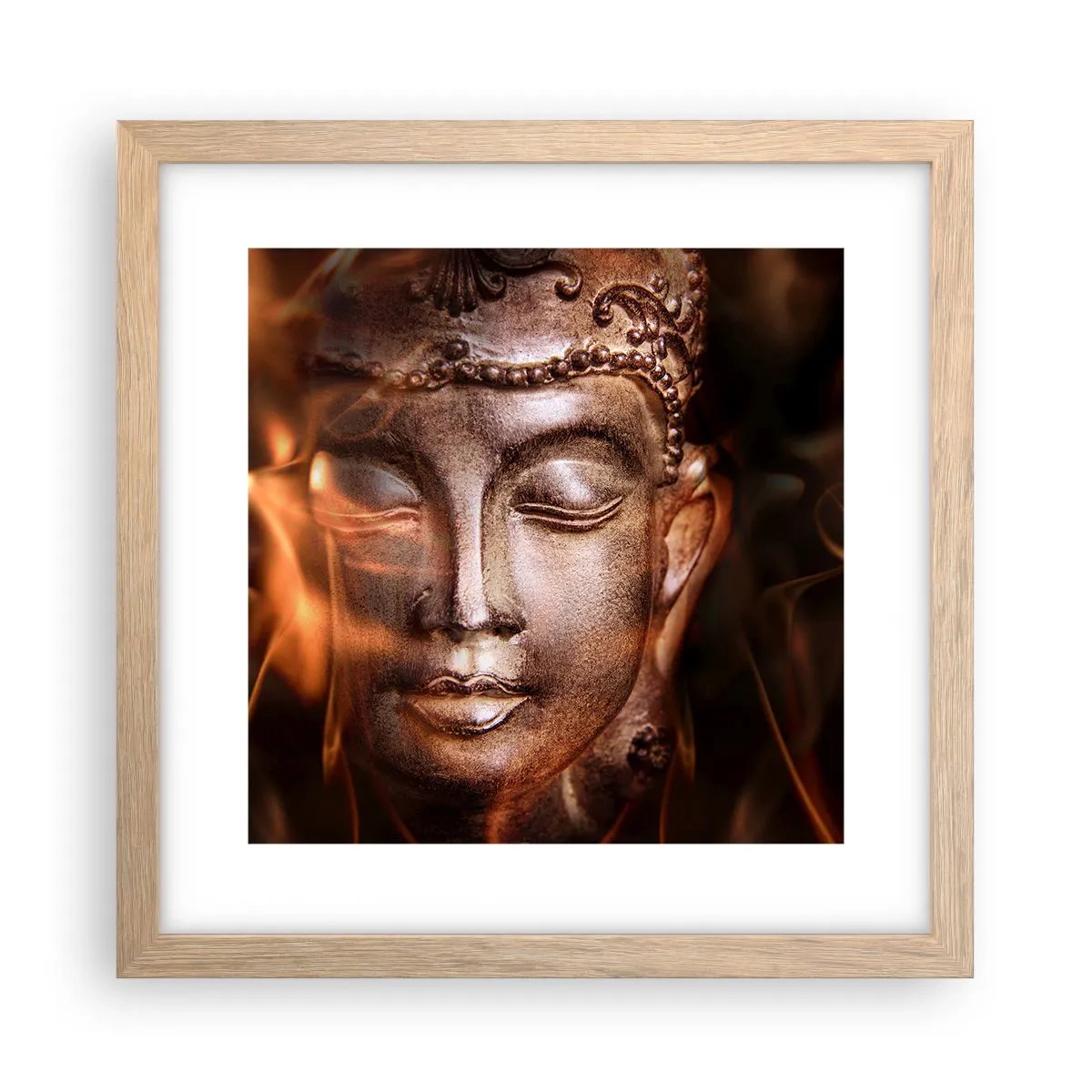 Plakát v rámu světlý dub - Existuje pouze zde a nyní - 30x30 cm