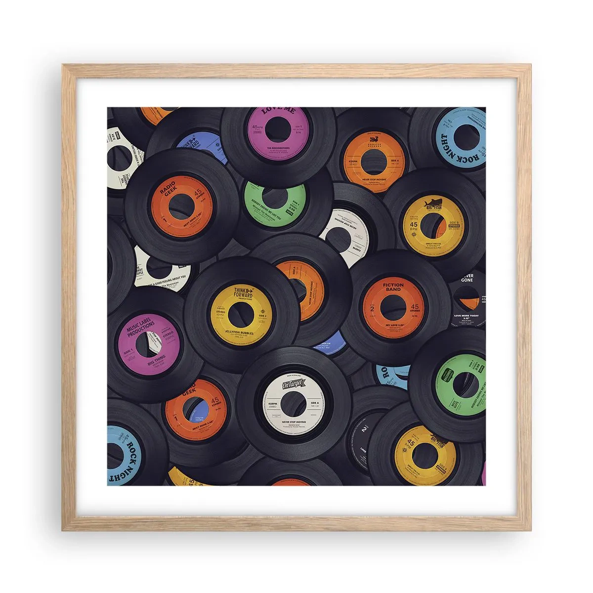 Plakát v rámu světlý dub - Barvy klasiky - 50x50 cm