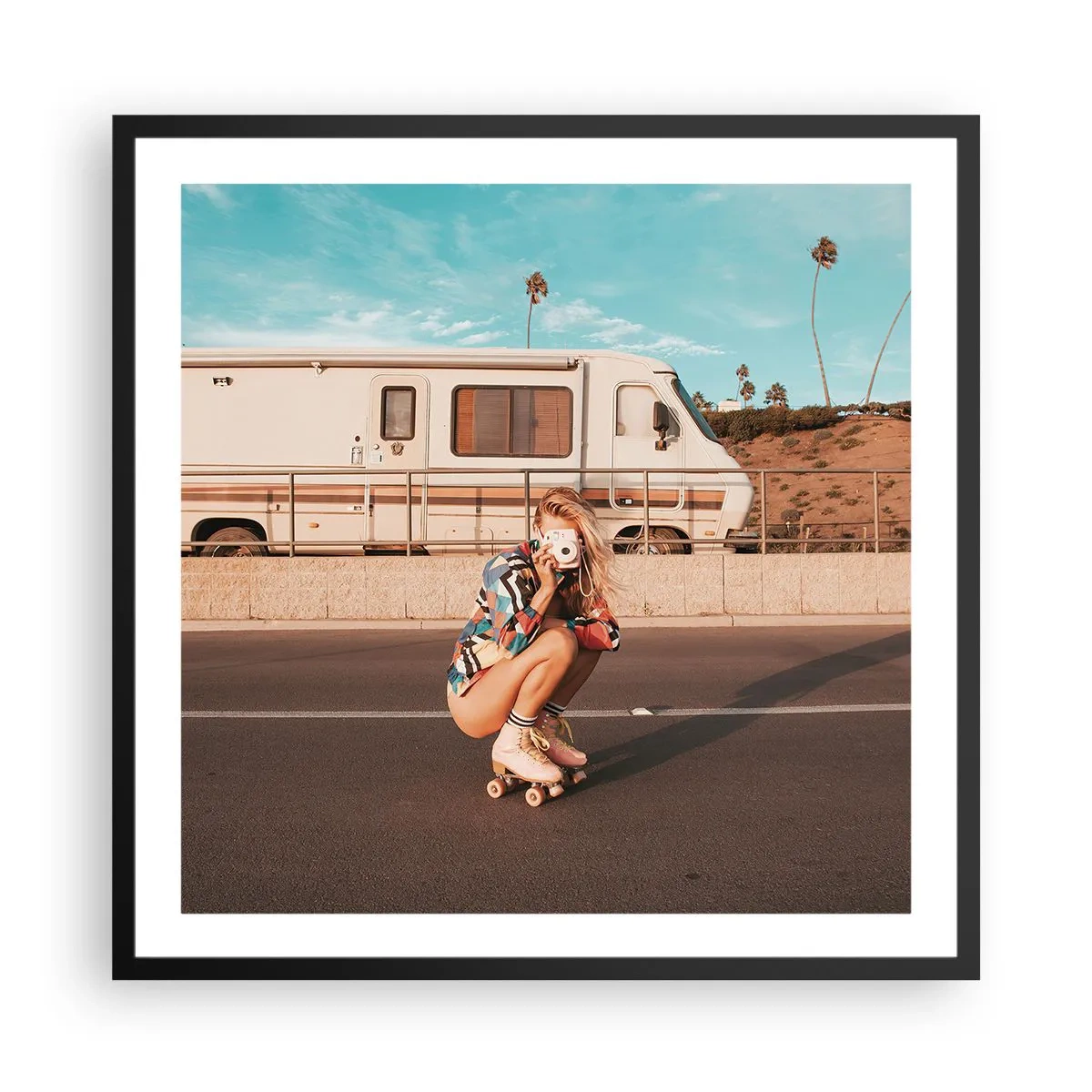 Plakát v černém rámu - Usmějte se! - 60x60 cm