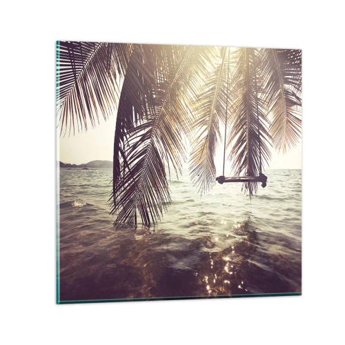 Obraz na skle - Houpat se libovolně v oblacích - 50x50 cm