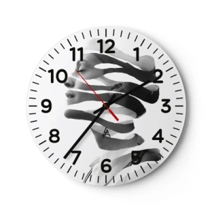 Nástěnné hodiny - Surrealistický portrét - 30x30 cm