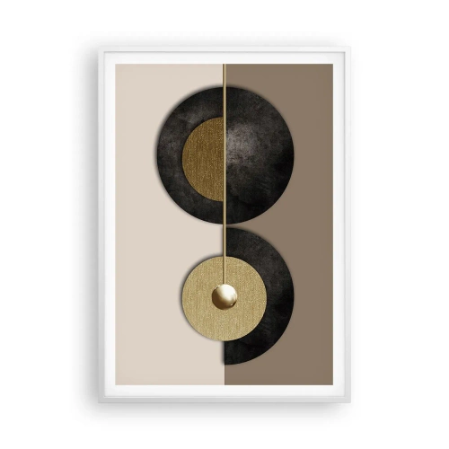 Plakát v bílém rámu - Variace kolem kruhu - 70x100 cm