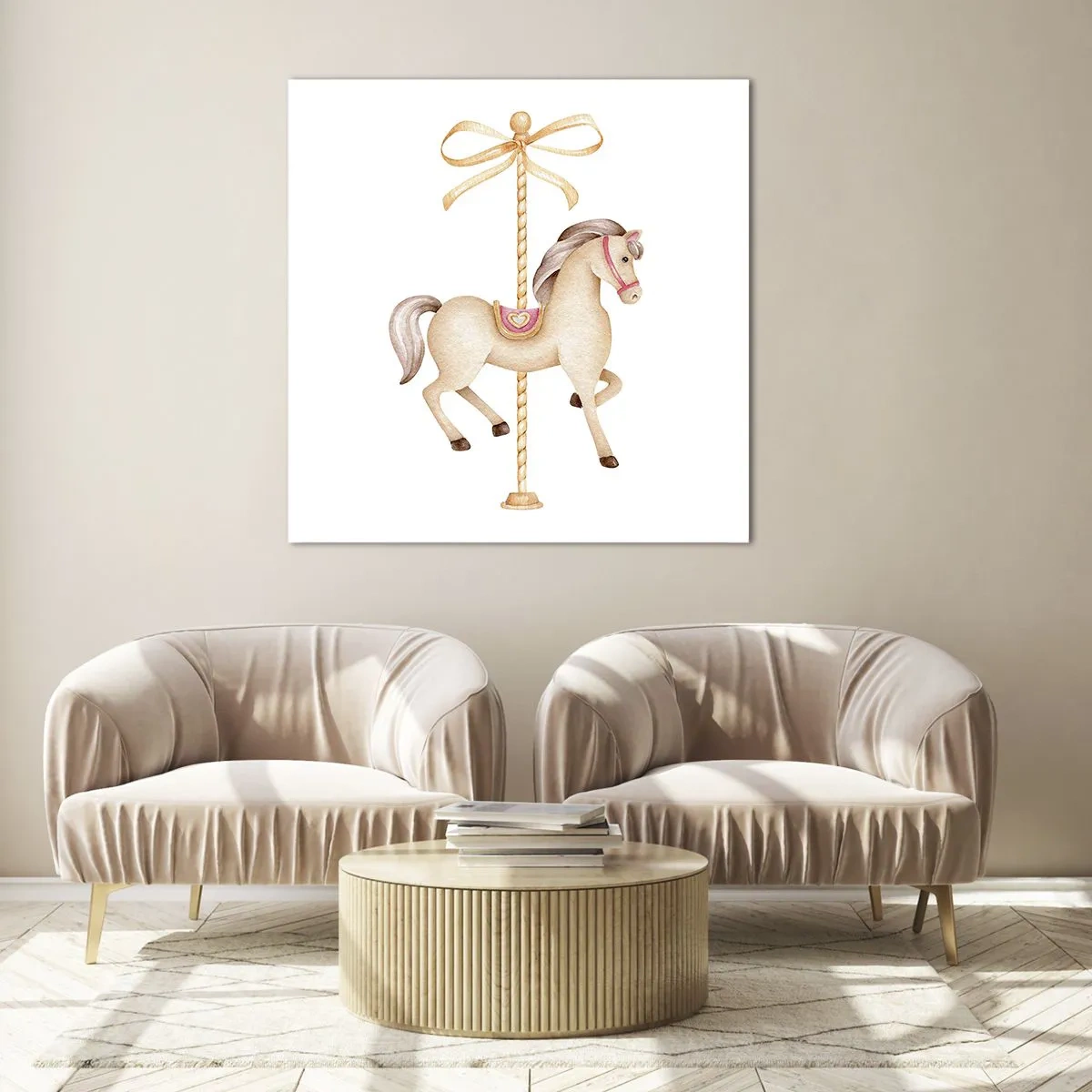 Obraz na skle - Elegantním klusem - 70x70 cm