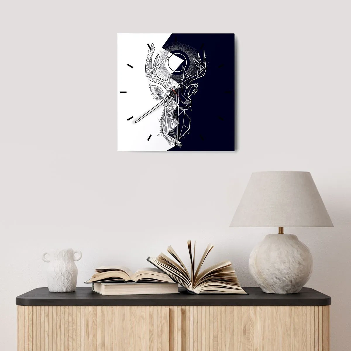 Nástěnné hodiny - Válka a jednota opaků - 30x30 cm