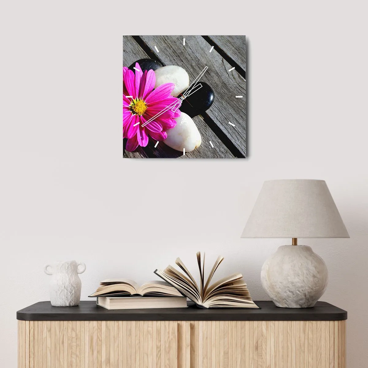 Nástěnné hodiny - Odpočinek na molu - 40x40 cm