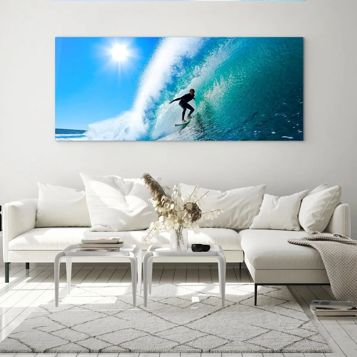 Obraz na skle - Přes velký blankyt - 160x50 cm