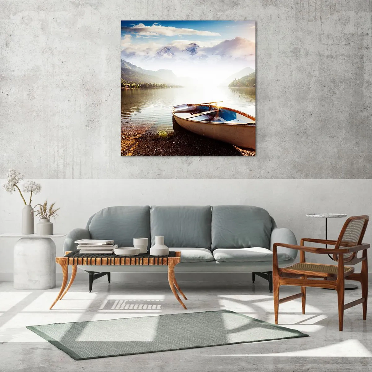 Obraz na skle - U velké a čisté vody - 60x60 cm