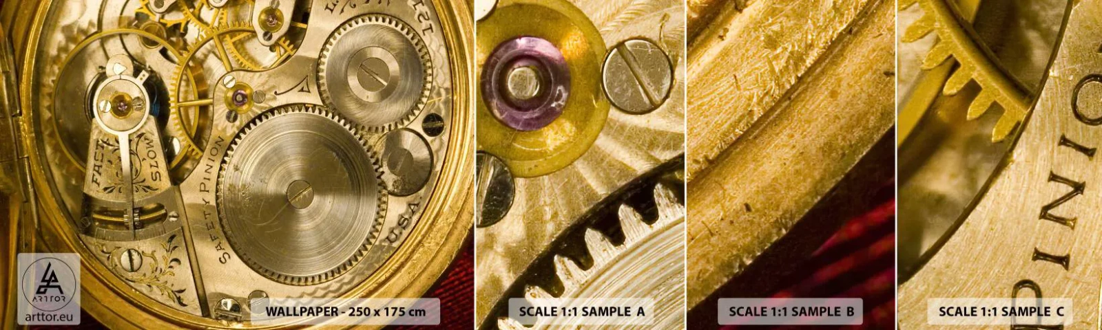 Fototapeta Vzorek Standard Eco - Jdi s duchem času - Hodiny, Mechanismus hodin, Vinobraní - 100x30 cm