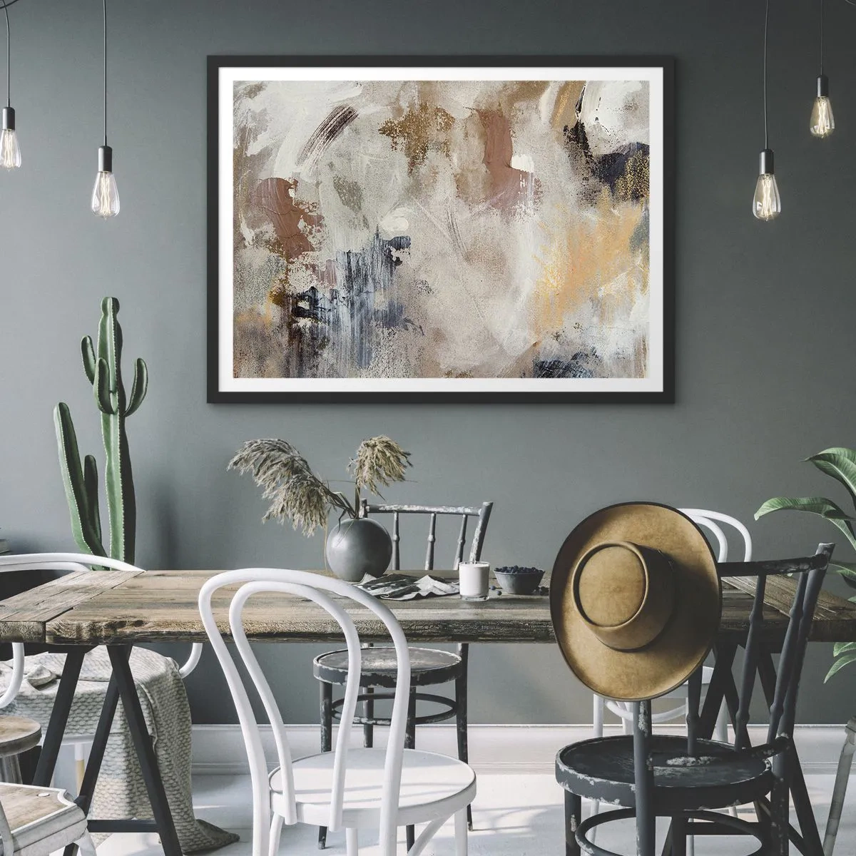 Plakát v černém rámu - Mlhavá abstrakce - 100x70 cm