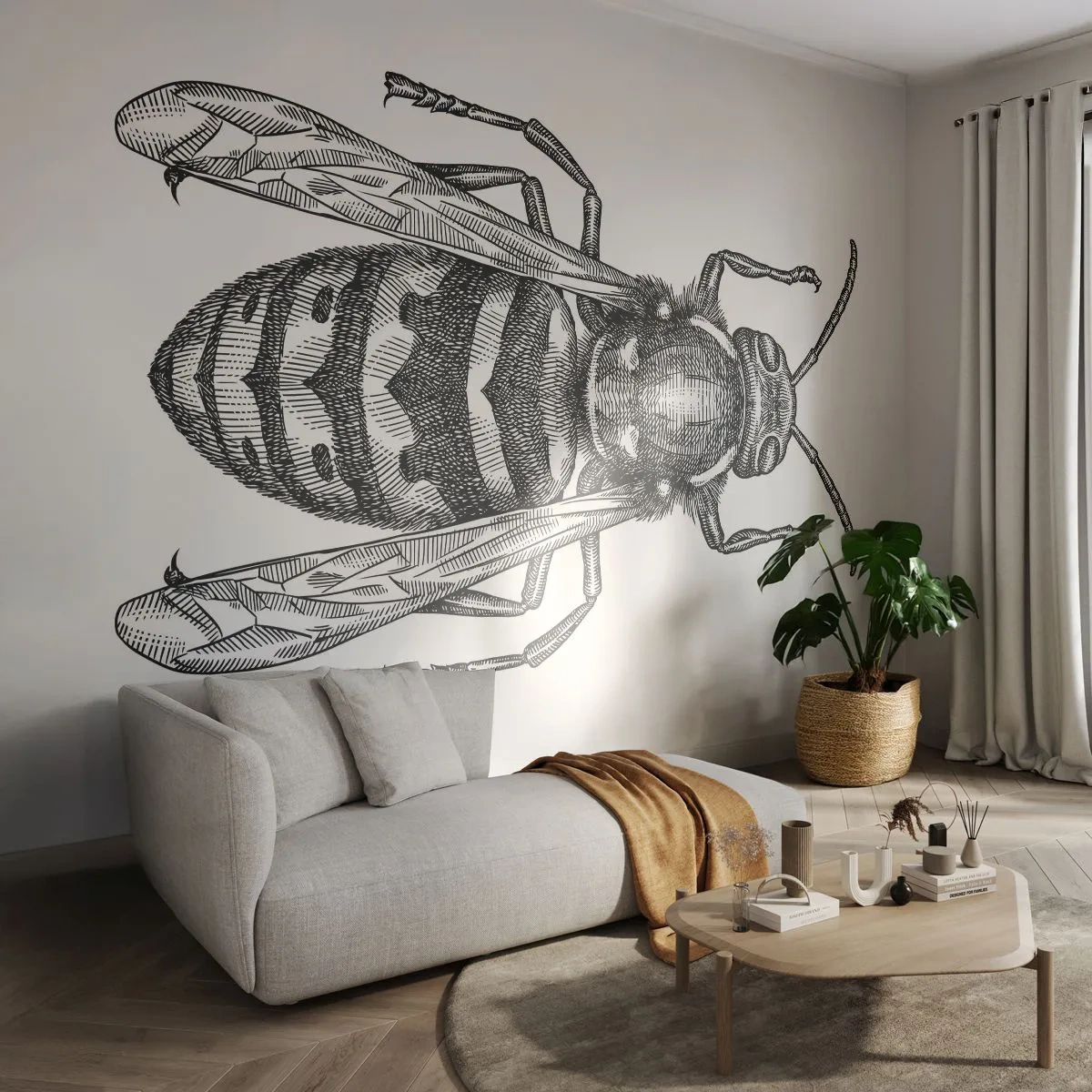 Fototapeta Premium Canvas - Z hmyzí planety - Vosa, Hmyz, Minimalistický - 350x256 cm
