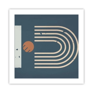 Plakát - Geometrie v námořnické modři - 50x50 cm