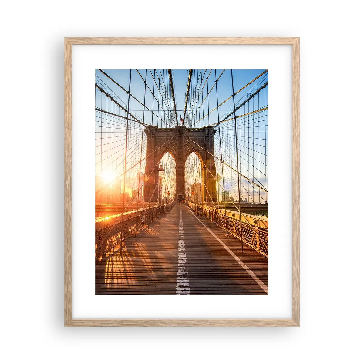Plakát v rámu světlý dub - Na zlatém mostě - 40x50 cm