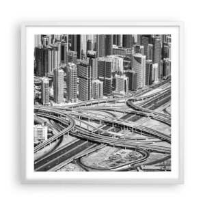 Plakát v bílém rámu - Dubaj – nemožné město - 60x60 cm