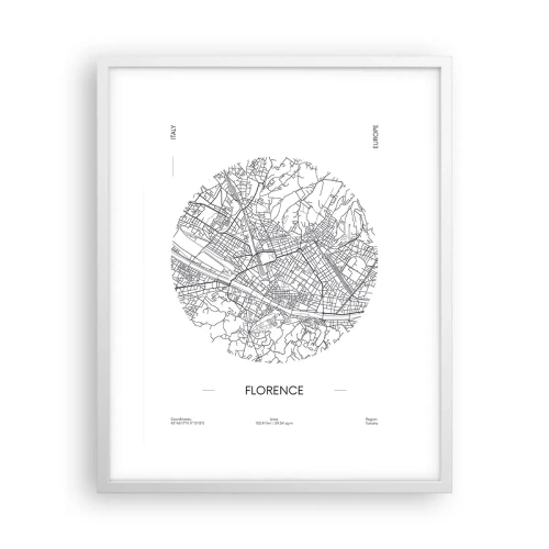 Plakát v bílém rámu - Anatomie Florencie - 40x50 cm