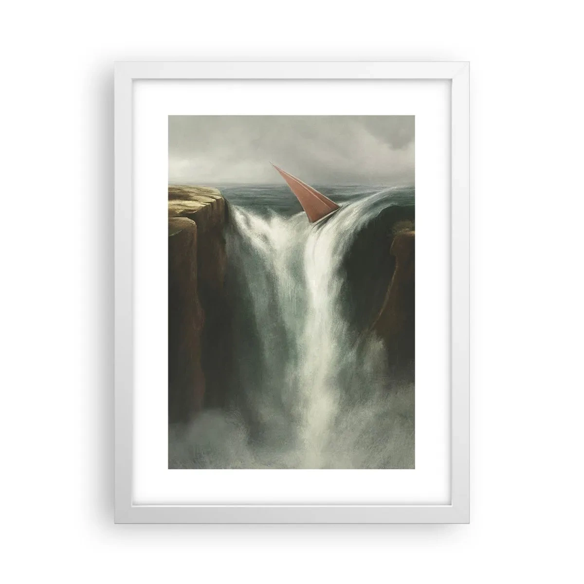 Plakát v bílém rámu - Životní varování - 30x40 cm