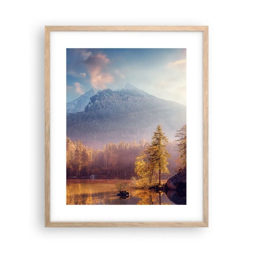 Plakát v rámu světlý dub - V horách a údolích - 40x50 cm
