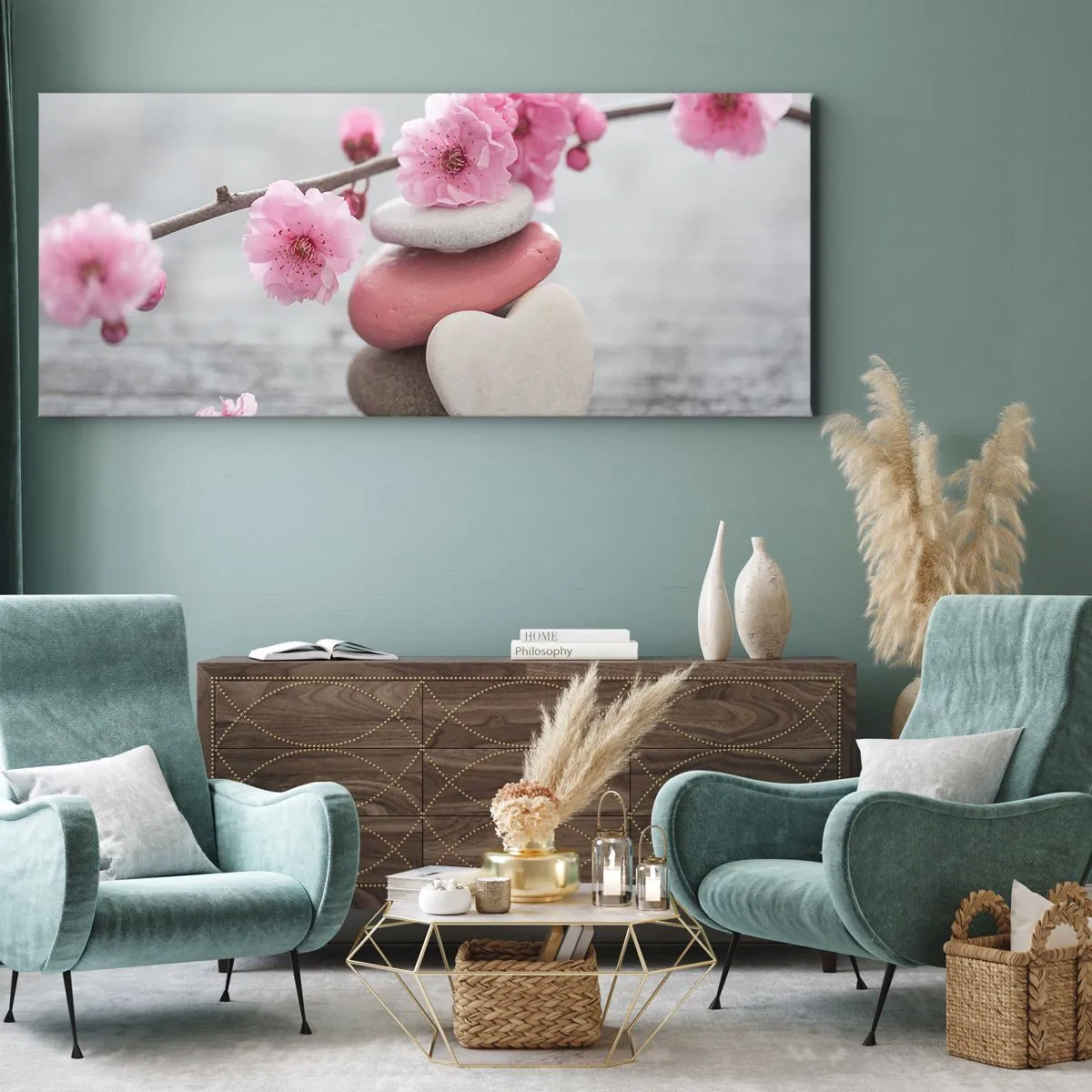 Obraz na plátně - Blaženost s višňovým květem - 100x40 cm