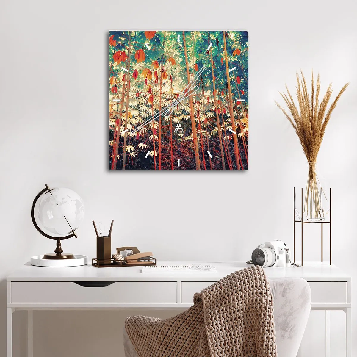Nástěnné hodiny - Tajný život listů - 30x30 cm