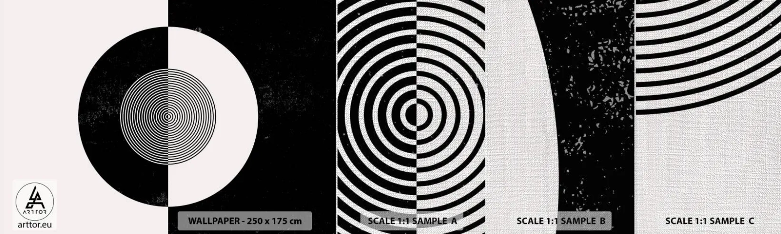 Vzor Fototapety Premium Canvas - Harmonie v černé a bílé - Abstrakce, Kus, Černý a bílý - 100x30 cm