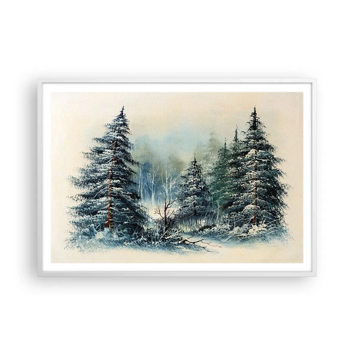 Plakát v bílém rámu - Připravení na Vánoce - 100x70 cm